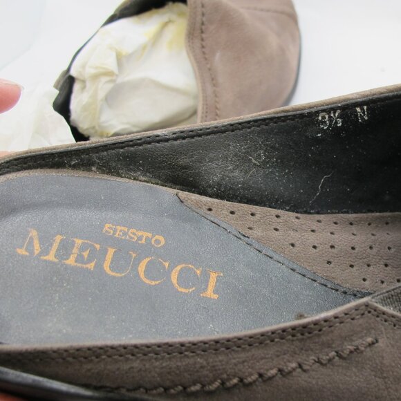 Sesto Meucci of Florence brown nubuck walker slip-on with leather accents in 8.5 - Picture 4 of 8